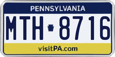 PA license plate MTH8716