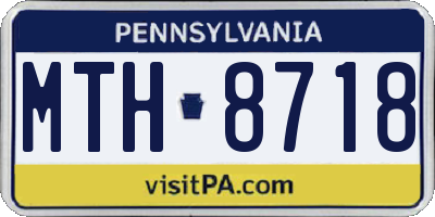 PA license plate MTH8718