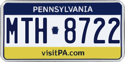 PA license plate MTH8722
