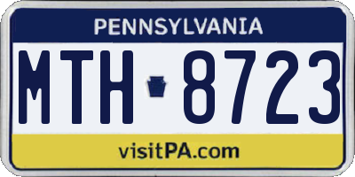 PA license plate MTH8723