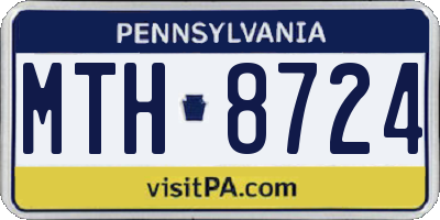 PA license plate MTH8724