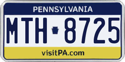 PA license plate MTH8725