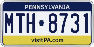 PA license plate MTH8731