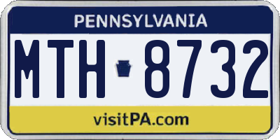 PA license plate MTH8732
