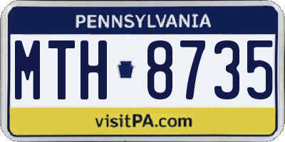 PA license plate MTH8735