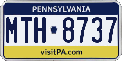 PA license plate MTH8737