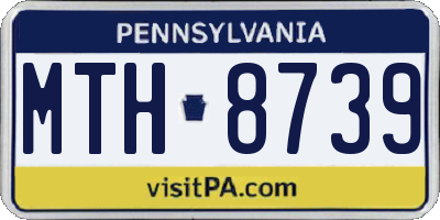 PA license plate MTH8739