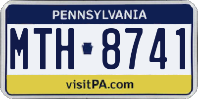 PA license plate MTH8741