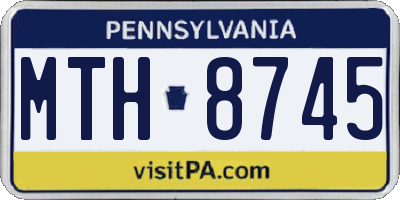 PA license plate MTH8745