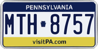 PA license plate MTH8757