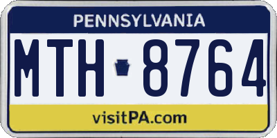 PA license plate MTH8764
