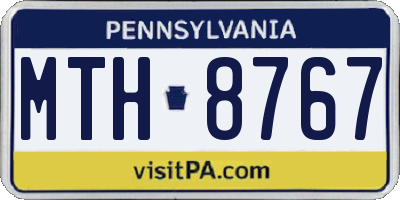 PA license plate MTH8767