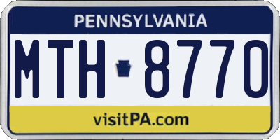 PA license plate MTH8770