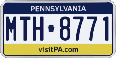 PA license plate MTH8771