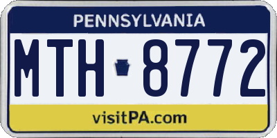 PA license plate MTH8772