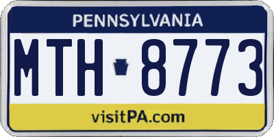 PA license plate MTH8773
