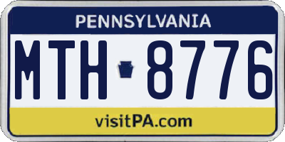 PA license plate MTH8776