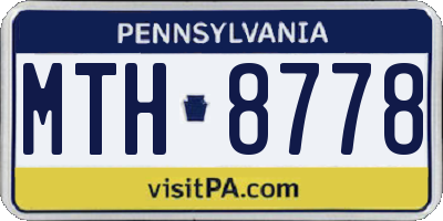 PA license plate MTH8778