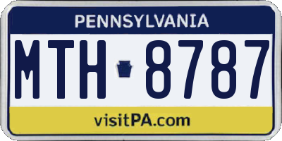 PA license plate MTH8787