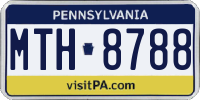 PA license plate MTH8788