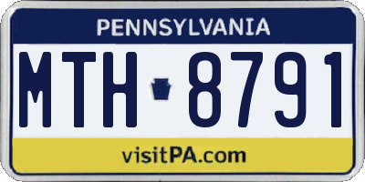 PA license plate MTH8791