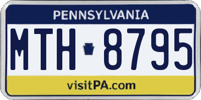 PA license plate MTH8795