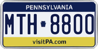 PA license plate MTH8800