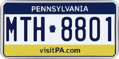 PA license plate MTH8801