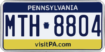 PA license plate MTH8804