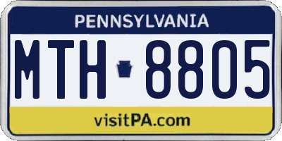 PA license plate MTH8805