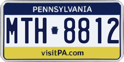 PA license plate MTH8812