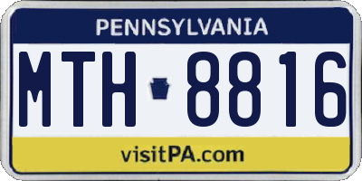 PA license plate MTH8816