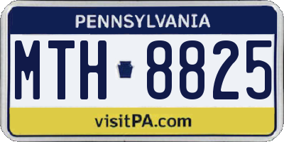 PA license plate MTH8825