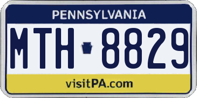 PA license plate MTH8829