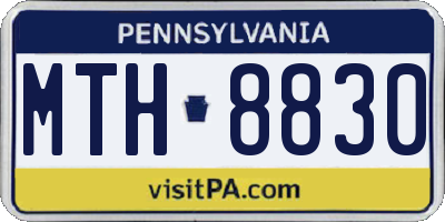 PA license plate MTH8830