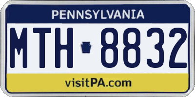 PA license plate MTH8832