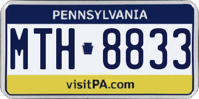 PA license plate MTH8833