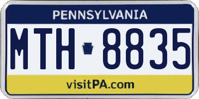 PA license plate MTH8835