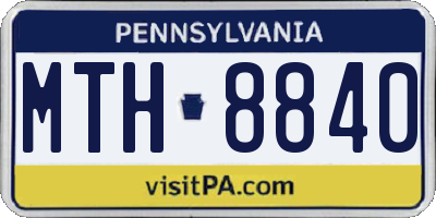 PA license plate MTH8840