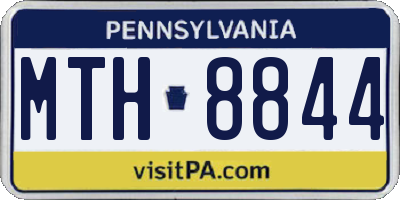 PA license plate MTH8844