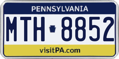 PA license plate MTH8852