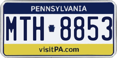 PA license plate MTH8853