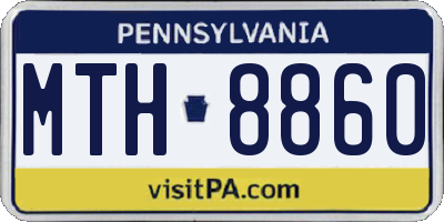 PA license plate MTH8860