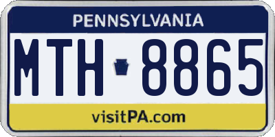 PA license plate MTH8865