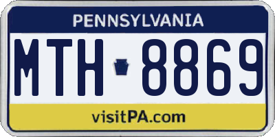 PA license plate MTH8869