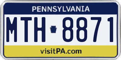 PA license plate MTH8871