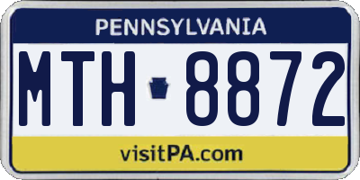 PA license plate MTH8872