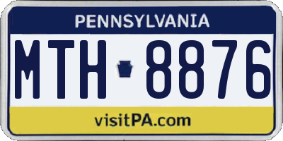 PA license plate MTH8876