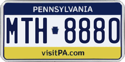 PA license plate MTH8880
