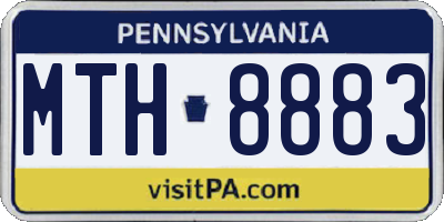 PA license plate MTH8883